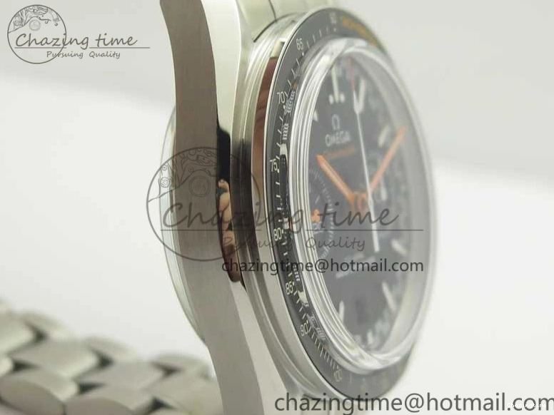 0507 Speedmaster Moonwatch OMF 1:1 Best Edition Black Dial Orange Hand on SS Bracelet A Timeless 8044